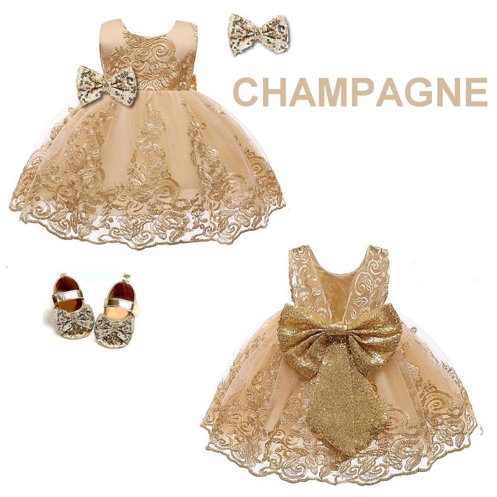 NWT Beautiful Sparkling Sequin Bow Baby Dress Christmas Flower Girl Page… - Picture 15 of 16